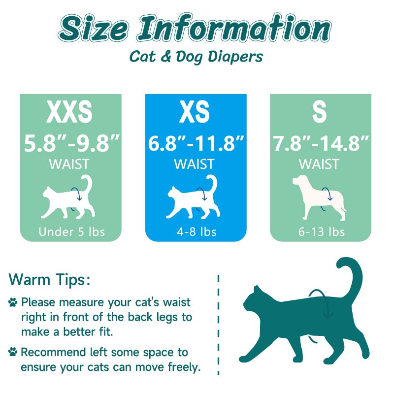 Pet Soft Disposable Cat Diapers - Female Dog Diapers for Cats & Dogs in Heat Period or Urine Incontinence, Doggie Diapers Ultra Absorbent Leak-Proof Puppy Diapers 24pcs (Green, XS) - Image 5
