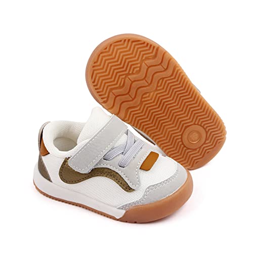 OAISNIT Baby Boy Girl Shoes Infant Non Slip Sneakers Breathable Lightweight Toddler First Walking Shoes 6 12 18 24 Months(18-24 Months, C-Gold) - Image 5