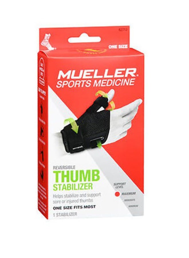 Mueller Reversible Thumb Stabilizer Brace | with Adjustable Metal Splint | Support for Sprain, Pain Relief & Stability, One Size Fits  (13–26 cm Wrist), Black - Image 1