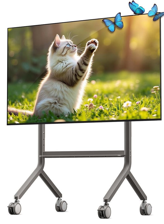 NB ERGONOMIC NB Mobile TV Cart, Rolling TV Stand with Wheels for 65-90 Inch LCD OLED Flat Curved Panel Screen TV or Smart Board, Load up to 150 lbs, Max VESA 900x600mm P100 - Image 1