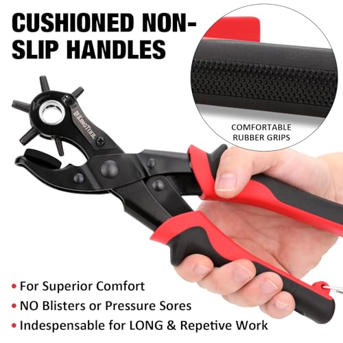 KingTool Leather Hole Punch Set, Super Heavy Duty Rotary Puncher, Multi Hole Sizes Maker Tool - Image 5