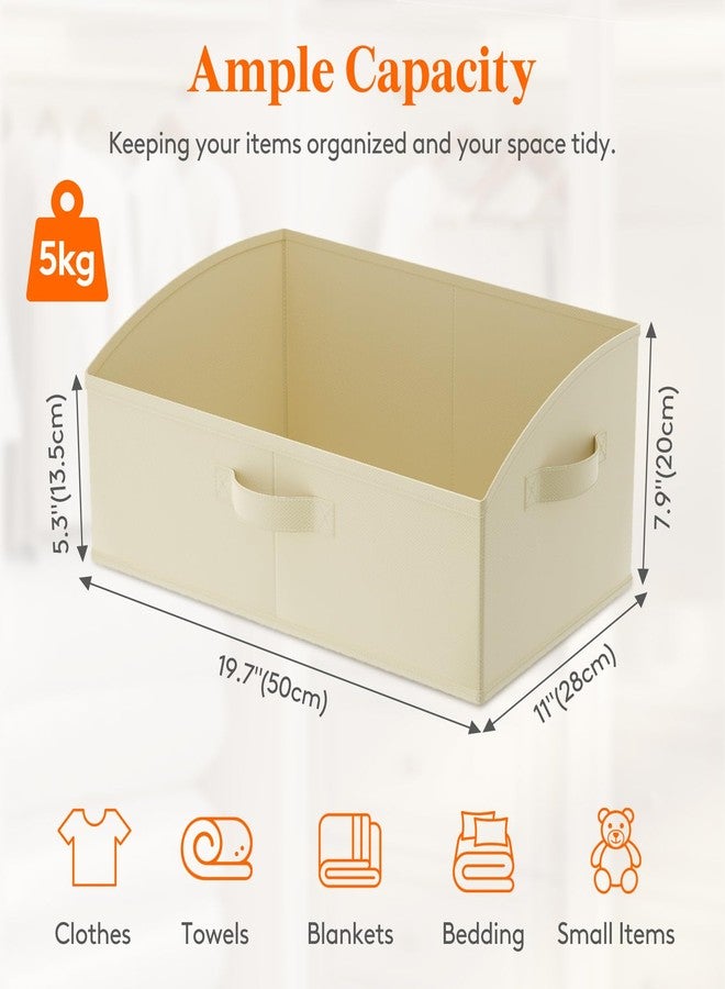 Lifewit Storage Baskets for Shelves, 6 Packs Non-woven Fabric Trapezoid Closet Organizer Bins with Handles, Foldable Clothing Containers Box for Clothes, Toy, Towel, Book, DVD, Hats, Large-Beige - Image 2