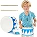 Xeehwb Kids Drum Set8 Inch Wooden Drum ToysEducational Baby Musical Toy with an Adjustable Strap and 2 DrumsticksSensory Musical Instrument Toys for ToddlerKidsBoys Girls - Image 2