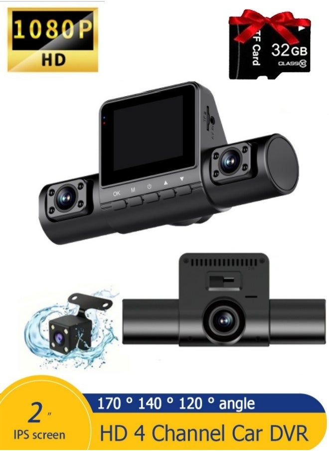FPC M80 Four-Channel Dash Cam Driving Recorder HD 1080P Front Inside Rear View Infrared Night Vision Car Charge Reversing Camera  - Image 1