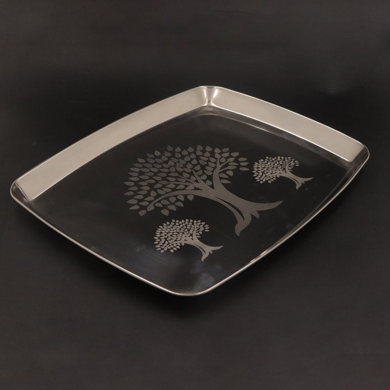 Spillbox Stainless Steel Multipurpose Serving Tray| Poonam Tray|SS Tray|Food Grade Material|Dinnerware |Mirror Finish[Length:28cm Weight:320gm] - Image 2
