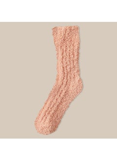 Couples Thick Coral Fleece Socks Winter Warm Home Sleep Tangerine