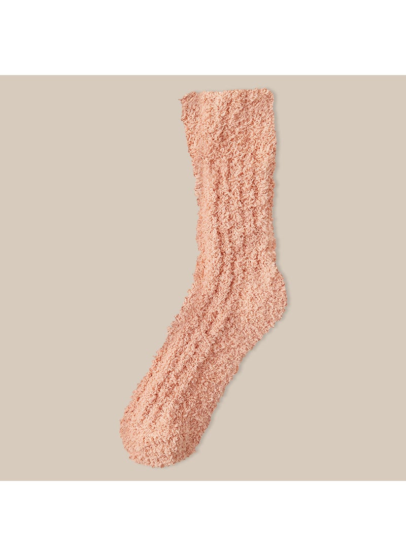 Generic - Couples Thick Coral Fleece Socks Winter Warm Home Sleep Tangerine - Image 1