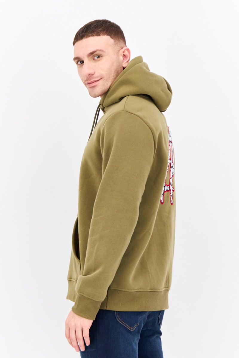 MEMBERS ONLY Men Hooded Embroidered Logo Long Sleeves Sweatshirt, Olive - Image 4