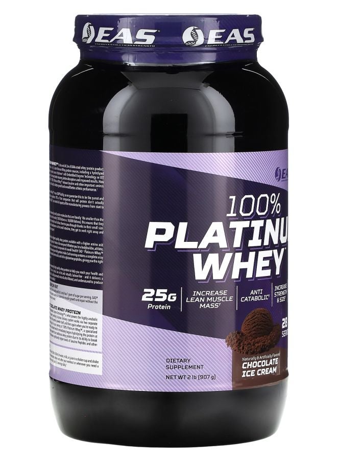 EAS 100% Platinum Whey Chocolate Ice Cream  2 lb (907 g) - Image 2