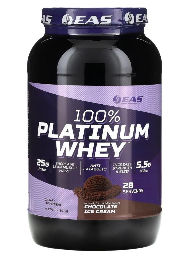 EAS 100% Platinum Whey Chocolate Ice Cream  2 lb (907 g) - Image 1