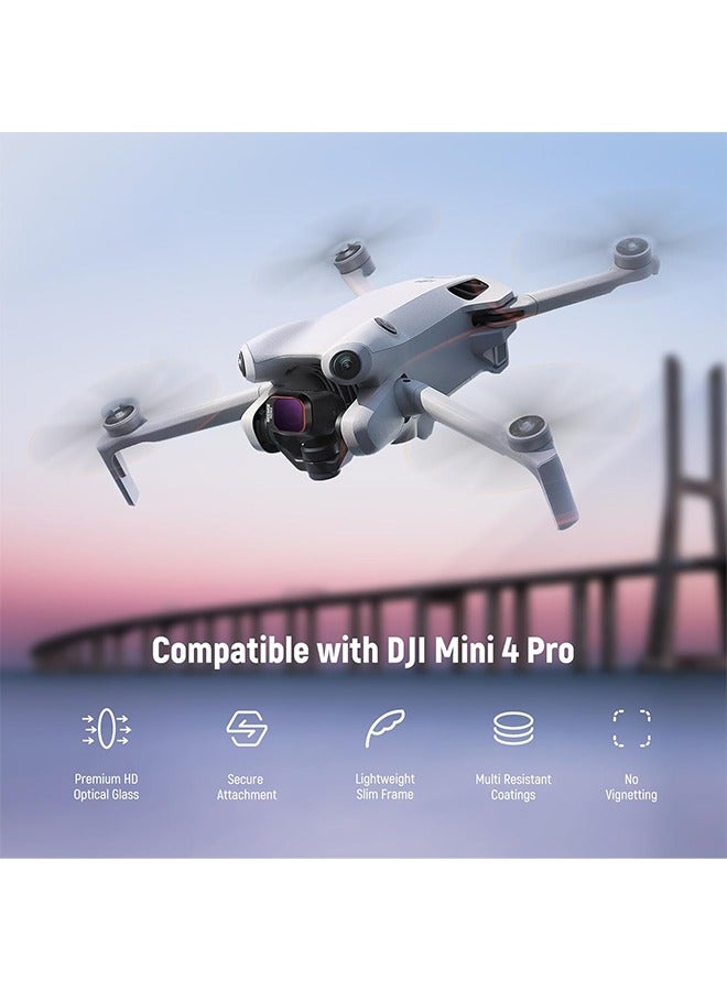 Neewer NEEWER ND u0026 CPL Filter Set Compatible with DJI Mini 4 Pro, 4 Pack ND16 ND64 ND256 CPL Polarizer and Neutral Density Filters Drone Lens Accessories, Multi Coated HD Optical Glass/Aluminum Frame  - Image 2