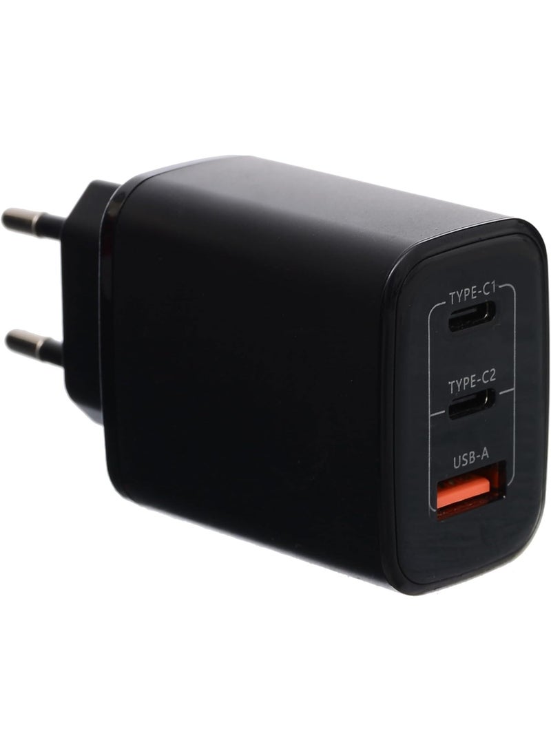 جي باور شاحن جي-باور GP-C16 بقوة 67 واط بثلاثة منافذ (منفذ USB-A ومنفذي USB-C) يدعم تقنية الشحن السريع كوالكوم 3.0، متوافق مع أجهزة ماك بوك برو، وآيباد، وجالاكسي، وبيكسل، وآيفون، وغيرها - أسود - Image 4