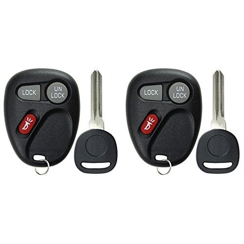 KeylessOption Keyless Entry Remote Car Key Fob and Key Replacement for 15042968 (Pack of 2) - Image 1