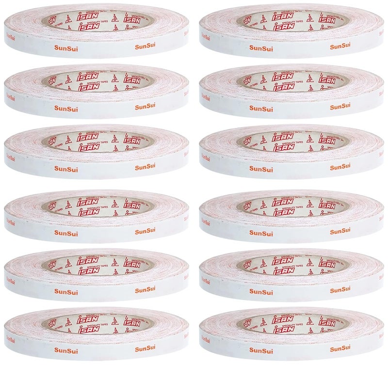 ISAN SUNSUI Tissue Tape SOLVENT Super Strong Adhesive Duoble Sided, 12mm (1/2" Approx) Width, Length 50 Meters (3Pcs) (12) - Image 1