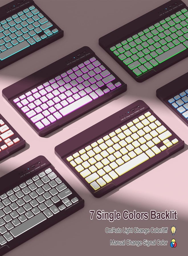 amzcase جراب aMZCaSE لجهاز iPad A16 من الجيلين الحادي عشر والعاشر مع لوحة مفاتيح - جراب قابل للفصل بإضاءة خلفية بسبعة ألوان مع حامل قلم، متوافق مع iPad (A16) الجيل الحادي عشر 2025 والجيل العاشر 10.9 بوصة 2022، أسود - Image 3
