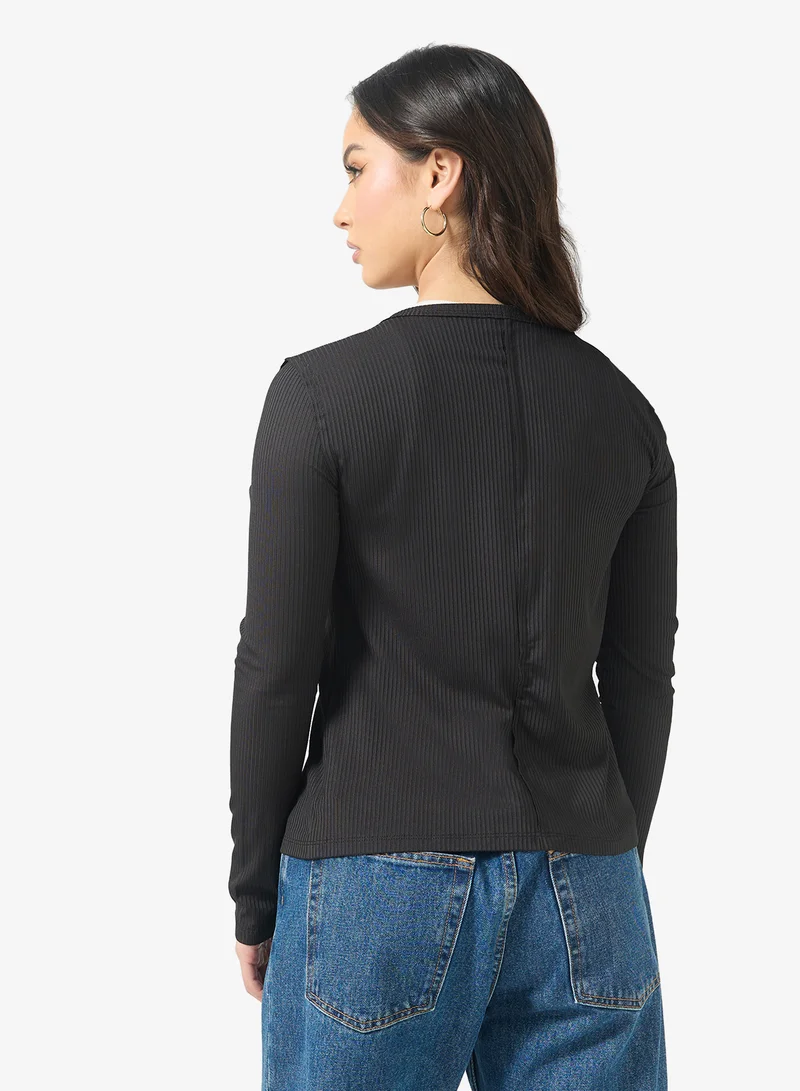 Ginger Light Knit Button Up Fitted Cardigan