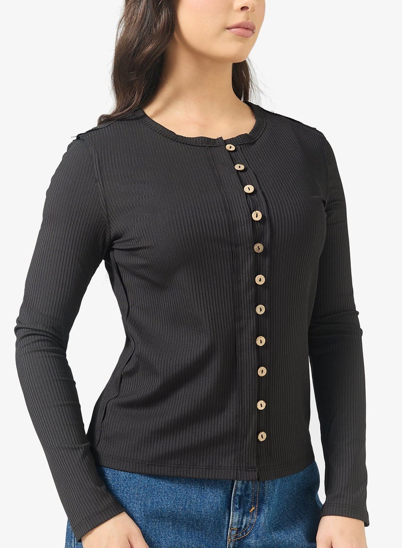 Ginger Light Knit Button Up Fitted Cardigan - Image 4