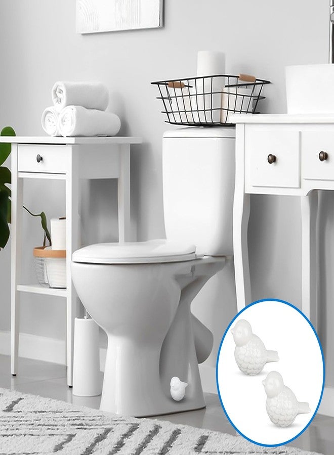 SynHHergyx Ceramic Toilet Bolt Covers 2 Pcs Cute Bird Ceramic Covers for Toilet Bolts White Small Bird Toilet Bolt Decorative No Tools Required Easy Installation - Image 4