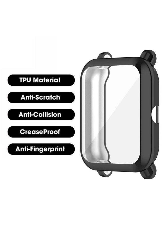 Sounce Soft TPU Front Protection Case Cover for Amazfit GTS 2 Mini/BIP U/Bip U Pro/BIP Lite/Bip S/Bip S Lite Smart Watch (Flexible | Silicone) - Black