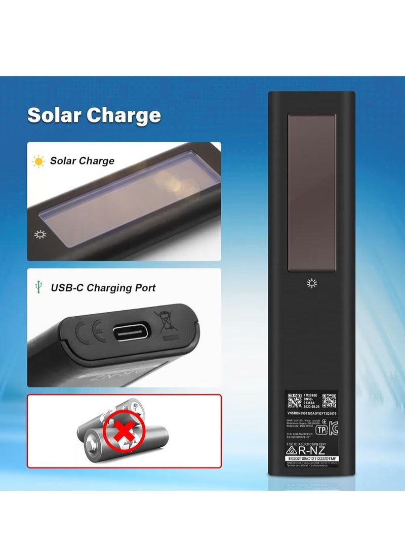 ELTRAZONE BN59-01385A Solar Voice Remote Control for Samsung TV – Universal Rechargeable Remote with USB-C and Solar Charging, 4 Shortcut Buttons, Ergonomic Design, Compatible with 2021-2022 Samsung Neo QLED, LED, and Smart 4K Ultra HD TVs - Image 3