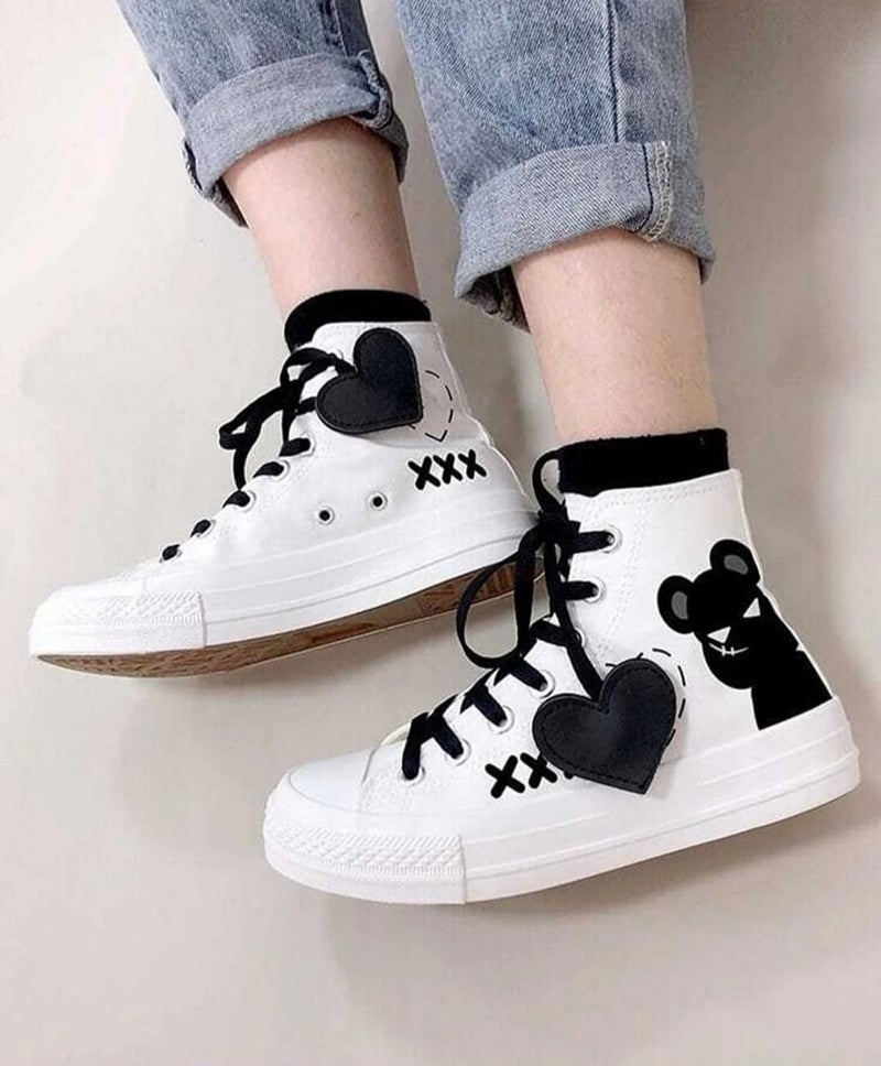 Amazoon Desing Amazon Design Night Bear Printed Heart Detail Children's Linen Shoes Sneaker  - Image 2
