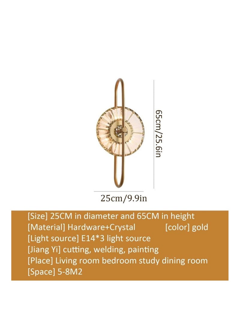عام مصابيح حائط من الكريستال بتصميم حديث بسيط من نورديك، تركيبات إضاءة جدارية إبداعية، مصباح ذهبي بجانب السرير، مصباح حائط لغرفة النوم وغرفة المعيشة والممر فوق المرآة - Image 2