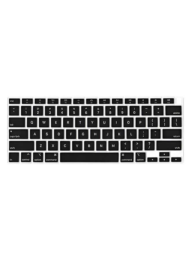 O Ozone Premium Ultra Thin Keyboard Cover for MacBook Air 13 inch 2021 2020 Model A2179 A2337 M1 Chip, Soft Silicone Skin Cover [US Layout] -Black  - Image 1
