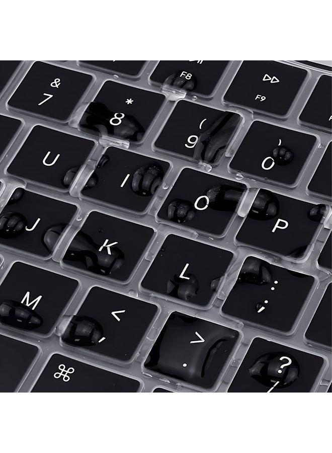 O Ozone Premium Ultra Thin Keyboard Cover for MacBook Air 13 inch 2021 2020 Model A2179 A2337 M1 Chip, Soft Silicone Skin Cover [US Layout] -Black  - Image 3