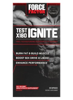 Test X180 Ignite Free Testosterone Booster & Fat Burner 60 Capsules