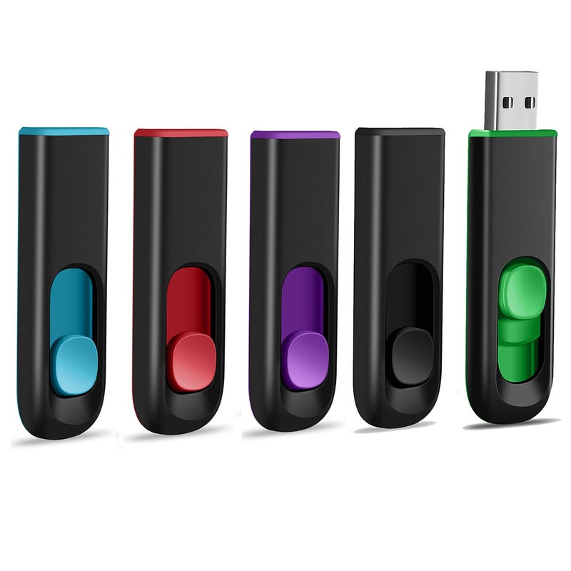 MAKACTUA 5 Pack 8GB USB Flash Drive, USB 2.0 Memory Stick Thumb Drive Pen Drives Jump Drive for Data Storage Multiple Color - Image 2