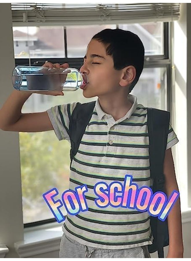 زجاجة مياه سعة 500 مل مع علامة زمنية، زجاجة مياه رياضية بلاستيكية قابلة لإعادة الاستخدام، مقاومة للتسرب، تصميم غير لامع، زجاجة مياه محمولة للاستخدام في صالة الألعاب الرياضية الخارجية والمكتب والمدرسة والسفر، خالية من مادة BPA، زجاجة شرب (شفافة) - Image 2