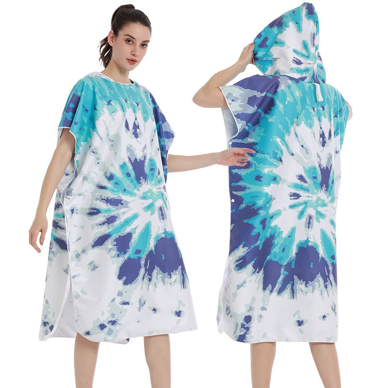 2025 Xiyin Quick-Drying Beach Hooded Bath Towel Cape Swimming Equipment Surf Changing Bathrobe - Image 1