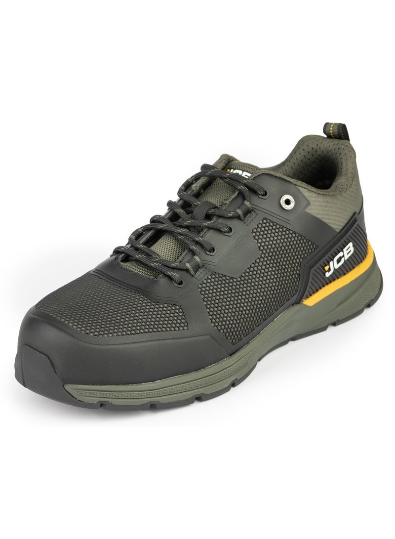 JCB Lace-Up Safety Sneaker – Alloy Toe, Waterproof, Puncture Resistant, Anti-Static, Oil & Slip Resistant | JCB-0014C – Black/Olive - Image 3