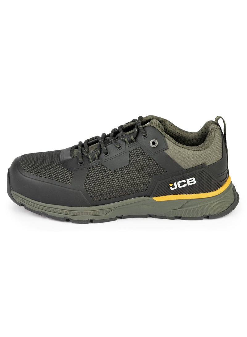 JCB Lace-Up Safety Sneaker – Alloy Toe, Waterproof, Puncture Resistant, Anti-Static, Oil & Slip Resistant | JCB-0014C – Black/Olive - Image 2