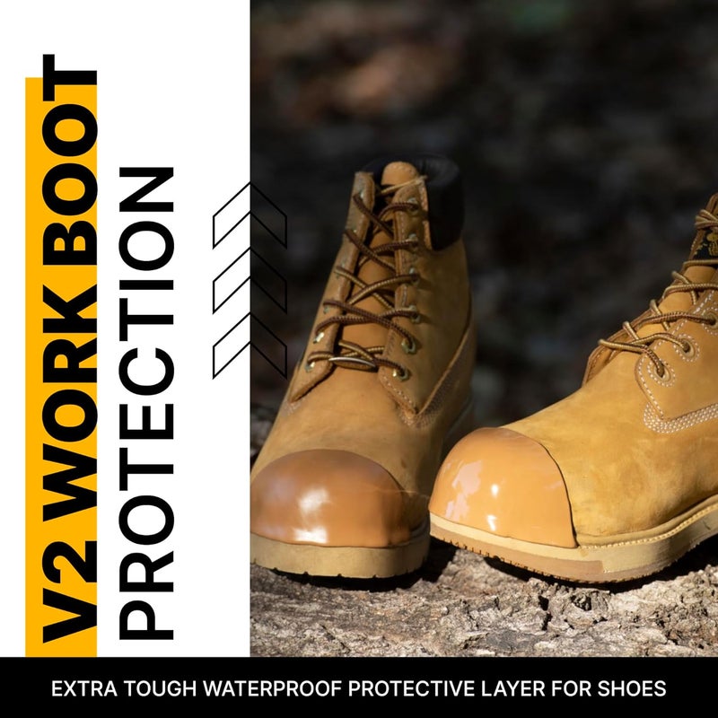 Tuff Toe Boot Toe Protector V2 Adhesive, Extra Strong Shoe Glue Toe Protectors for Shoes and Work Boots - Waterproof, Heat Resistant, Heavy Duty Protective Layer and Shoe Repair Kit - Covers 2 Shoes, Color Tan - Image 2