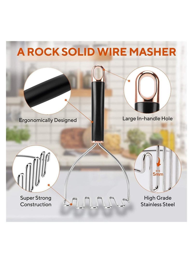 NIBEMINENT Potato Press Stainless Steel Masher, Avocado Kitchen Tool - Image 2