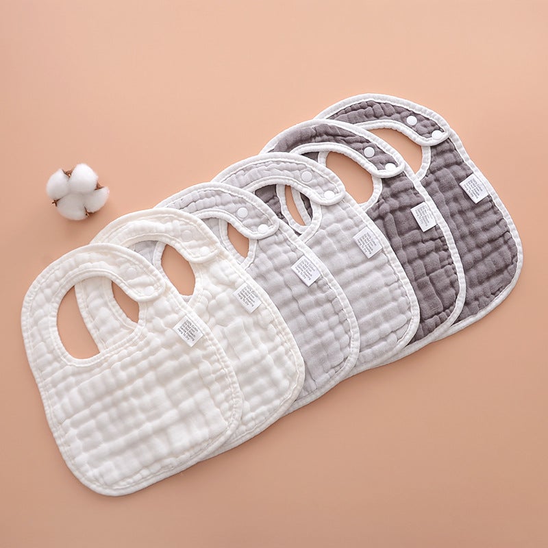 Factory Baby Bib Cotton Gauze Anti-Spitting Newborn Bib Baby Plain U-Shaped Bib - Image 5