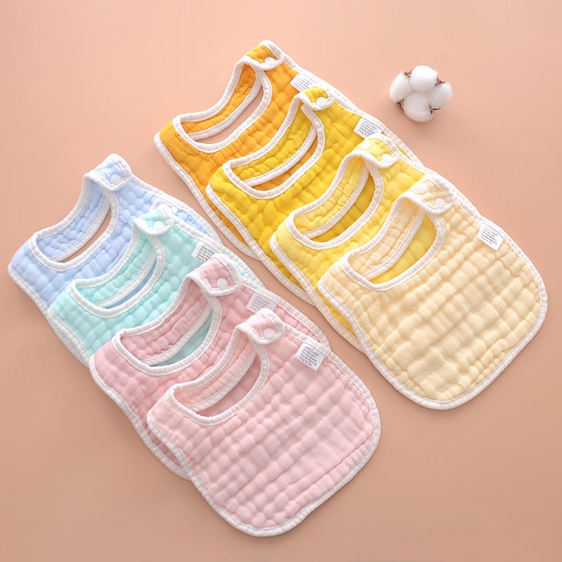 Factory Baby Bib Cotton Gauze Anti-Spitting Newborn Bib Baby Plain U-Shaped Bib - Image 3
