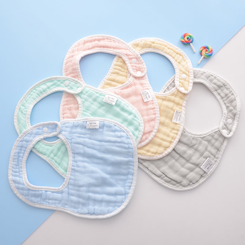 Factory Baby Bib Cotton Gauze Anti-Spitting Newborn Bib Baby Plain U-Shaped Bib - Image 2