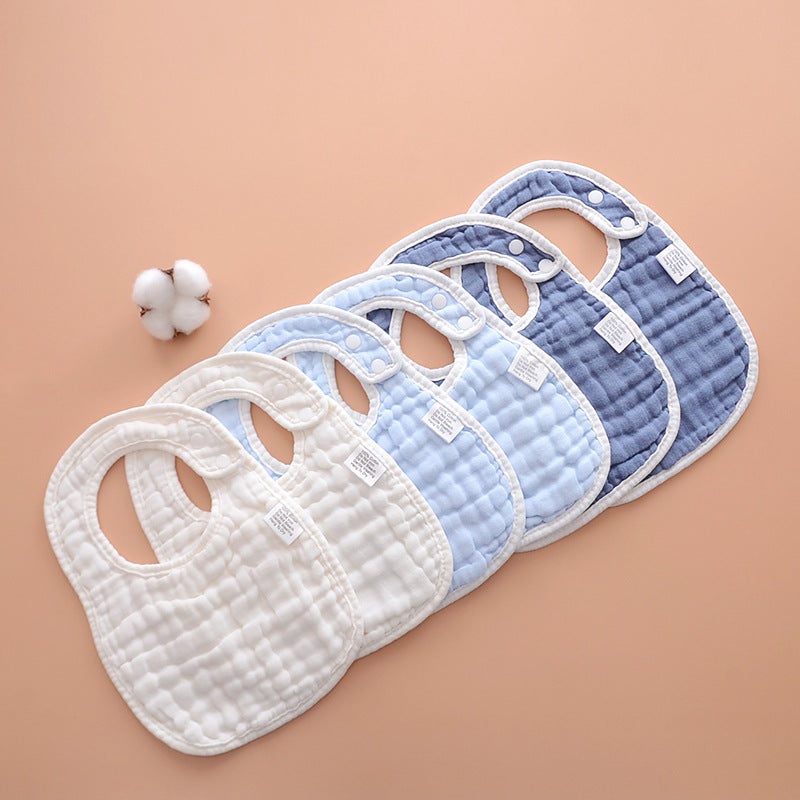 Factory Baby Bib Cotton Gauze Anti-Spitting Newborn Bib Baby Plain U-Shaped Bib - Image 4
