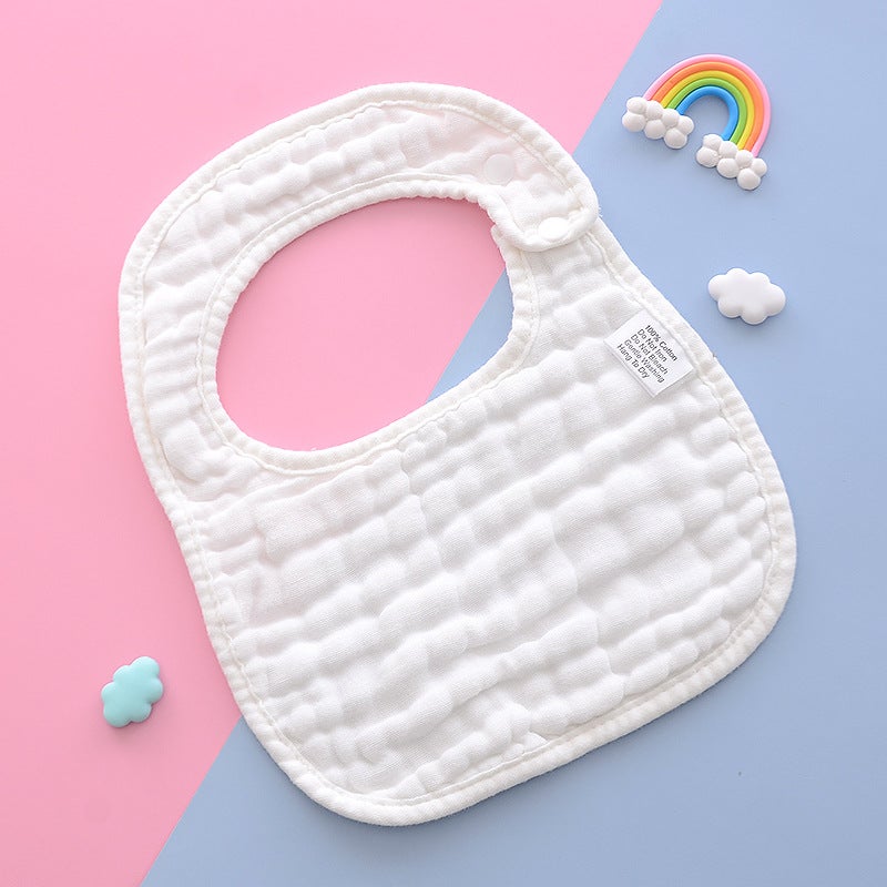 Factory Baby Bib Cotton Gauze Anti-Spitting Newborn Bib Baby Plain U-Shaped Bib - Image 1