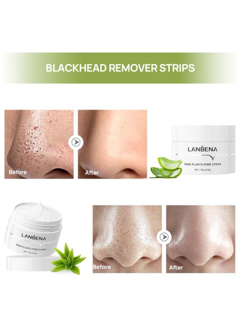 LANBENA LANBENA Blackhead Remover Mask, LANBENA Blackhead Strips Blackhead Mask Peel off Mask Facial Pore Cleanser Purifying Face Mask Nose strips (1.05 Ounce) - Image 2