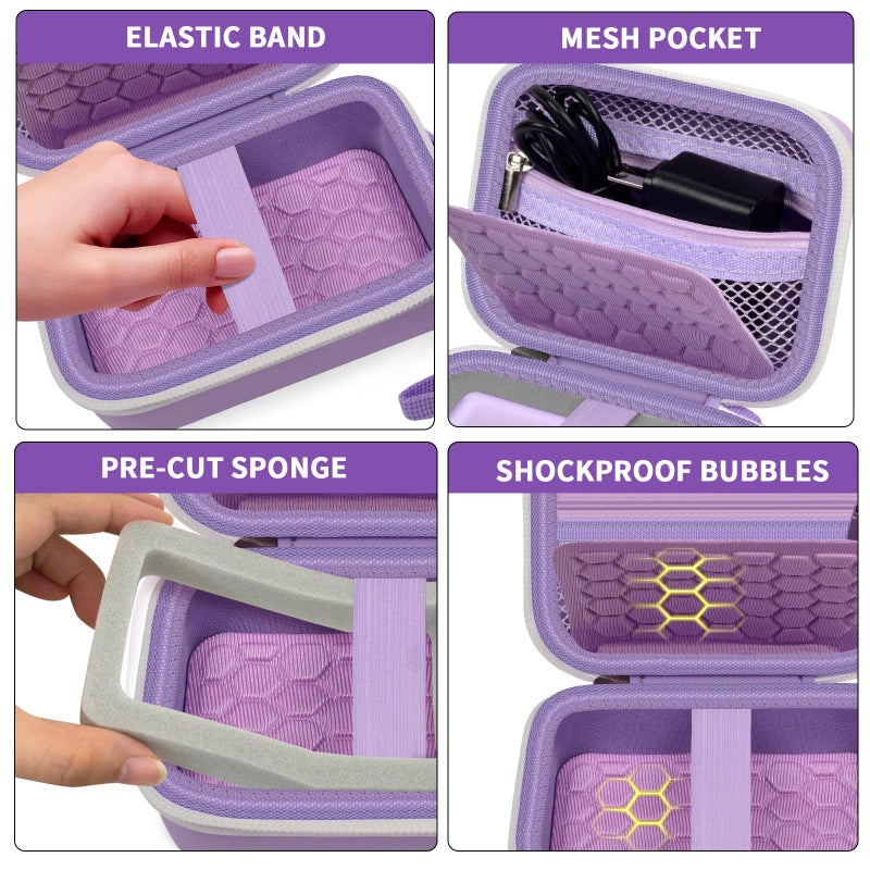 Comecase Carrying & Protective Case for Digital Camera, AbergBest 21 Mega Pixels 2.7" LCD Rechargeable HD/Kodak Pixpro/Canon PowerShot ELPH 180/190 / Sony DSCW800 / DSCW830 Cameras for Travel - Purple - Image 4