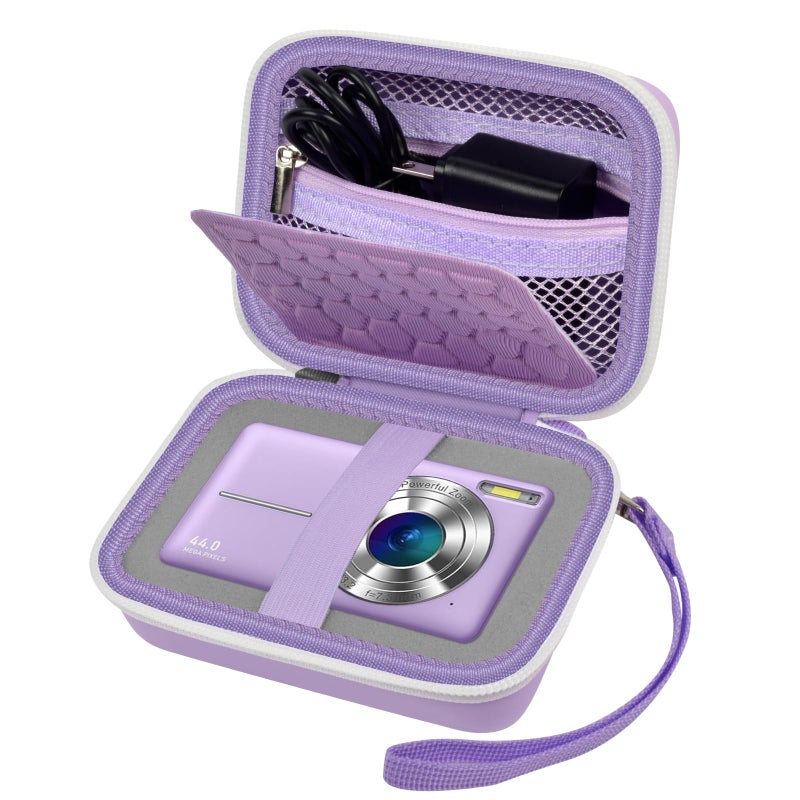 Comecase Carrying & Protective Case for Digital Camera, AbergBest 21 Mega Pixels 2.7" LCD Rechargeable HD/Kodak Pixpro/Canon PowerShot ELPH 180/190 / Sony DSCW800 / DSCW830 Cameras for Travel - Purple - Image 1