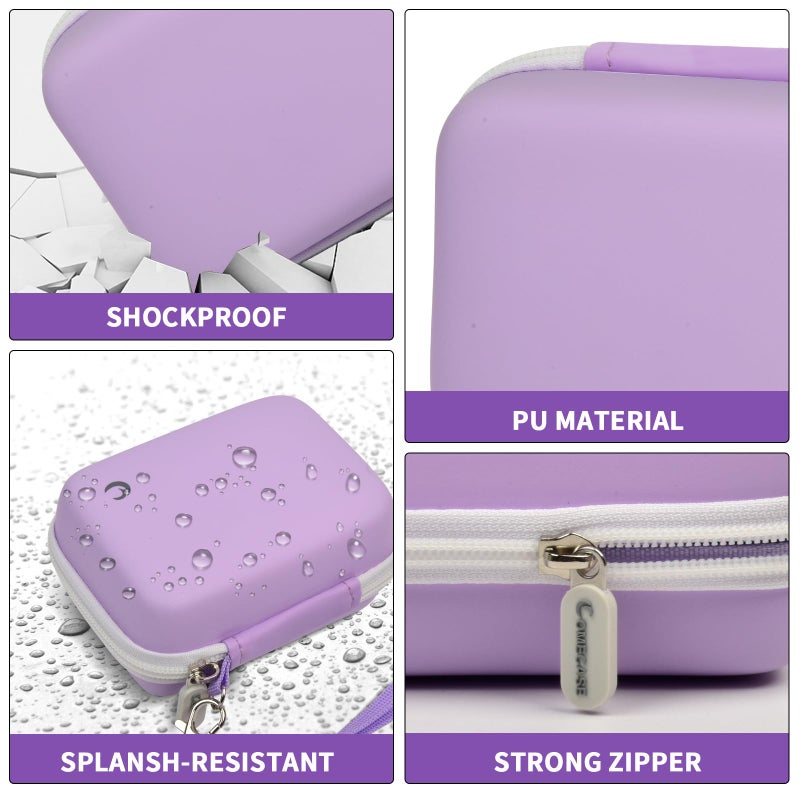 Comecase Carrying & Protective Case for Digital Camera, AbergBest 21 Mega Pixels 2.7" LCD Rechargeable HD/Kodak Pixpro/Canon PowerShot ELPH 180/190 / Sony DSCW800 / DSCW830 Cameras for Travel - Purple - Image 3