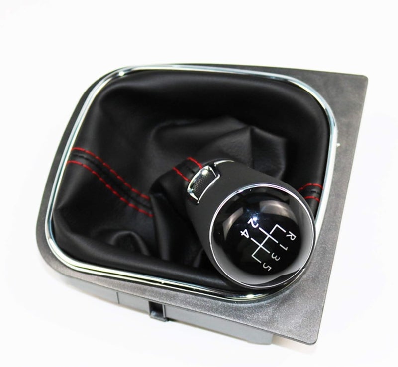 QASULER 5 Speed Gear Shift Knob with Leather Handle - Image 2