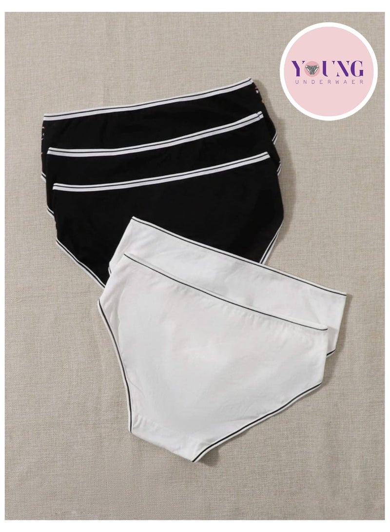 YOUNG WEAR YOUNG UNDERWEAR | Women’s 100% Cotton Bikini Brief Underwear | Multipack | Set of 6 | Available in Plus Size | Solid Cotton Underwear | Colorful Illustrations  - Image 3