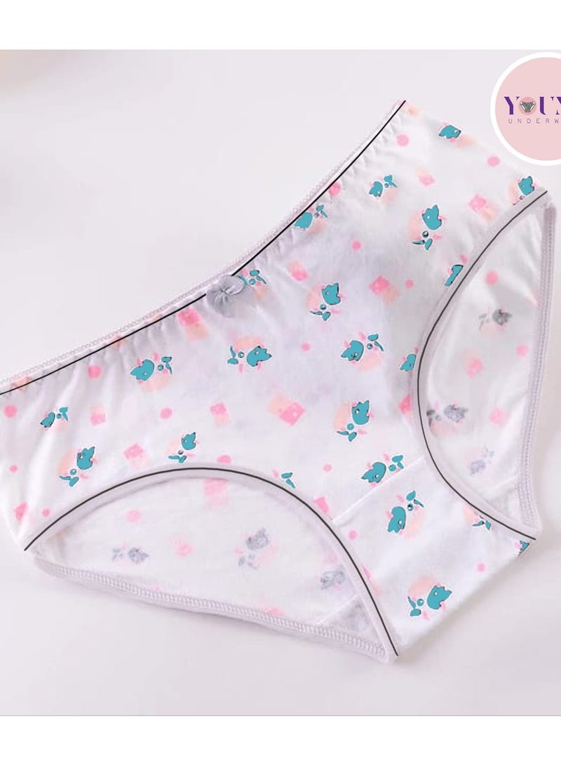YOUNG WEAR YOUNG UNDERWEAR | Women’s 100% Cotton Bikini Brief Underwear | Multipack | Set of 6 | Available in Plus Size | Solid Cotton Underwear | Colorful Illustrations  - Image 2
