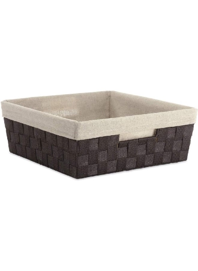 Whitmor Woven Strap Storage Shelf Tote with Liner Espresso 5 x 15 x 13 Inch 6581-3921-ESPR - Image 1
