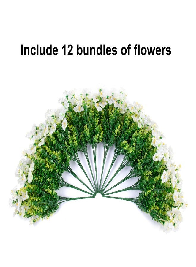 HyeFlora Artificial Faux Outdoor Flowers Plants for Spring Summer Outside Porch Decoration, 12 Bundles Fake Silk Morning Glory UV Resistant Realistic for Front Door Patio Yard Window Box - Image 5